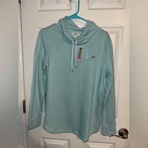 Vineyard Vines Light Aqua Cowl Neck Sweatshirt